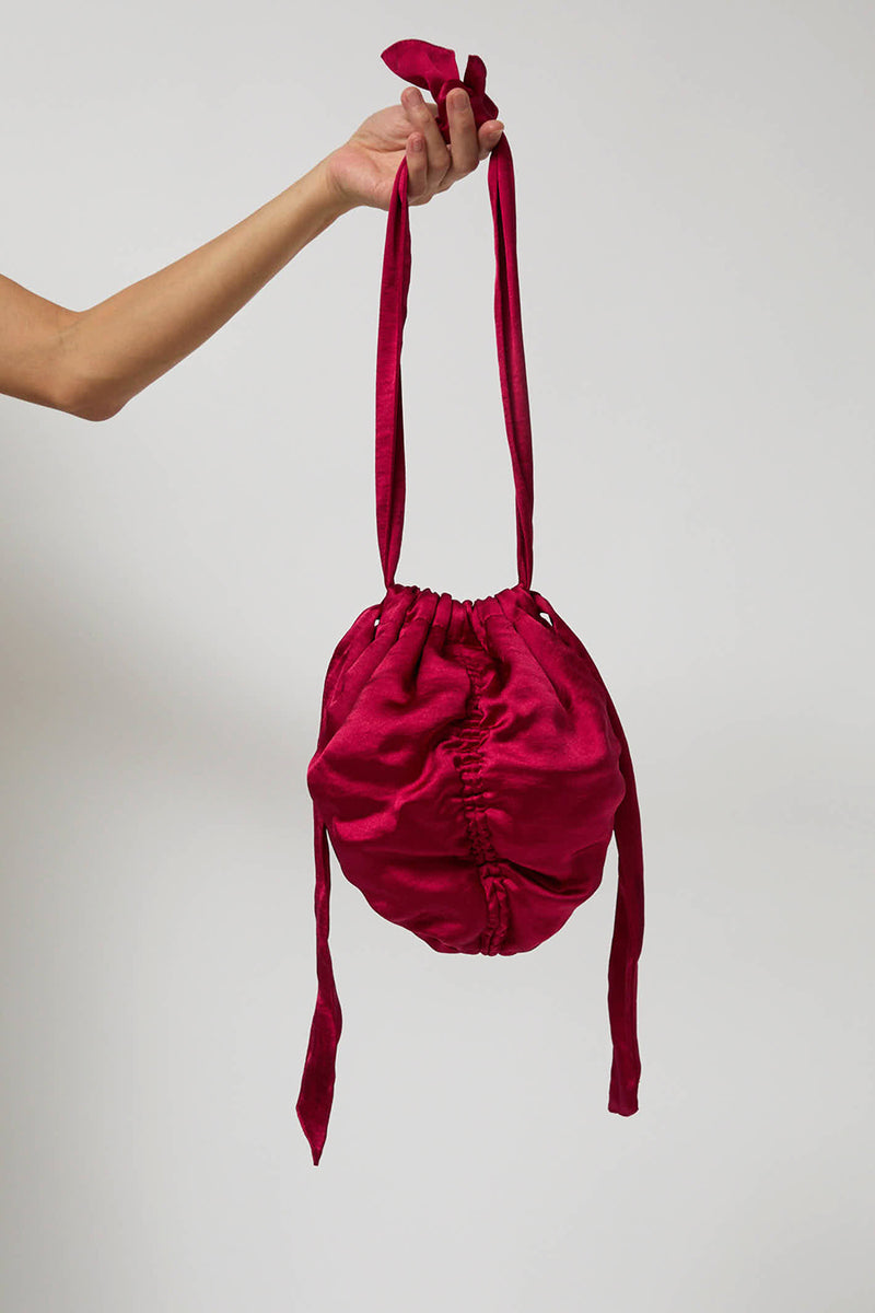 Anggae Satin Mini Ball Bag in Pink