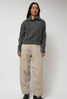 Anggae Two Way String Neck Pullover in Grey