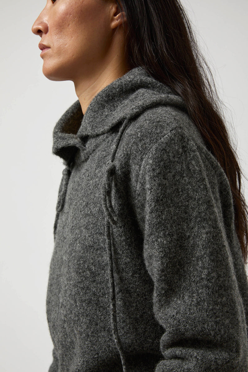 Anggae Two Way String Neck Pullover in Grey