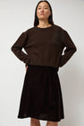 Anggae Velvet Midi Wrap Skirt in Brown