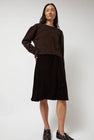 Anggae Velvet Midi Wrap Skirt in Brown