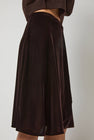 Anggae Velvet Midi Wrap Skirt in Brown