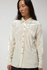 Anggae Washed Velvet Long Shirt in Ivory