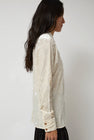 Anggae Washed Velvet Long Shirt in Ivory