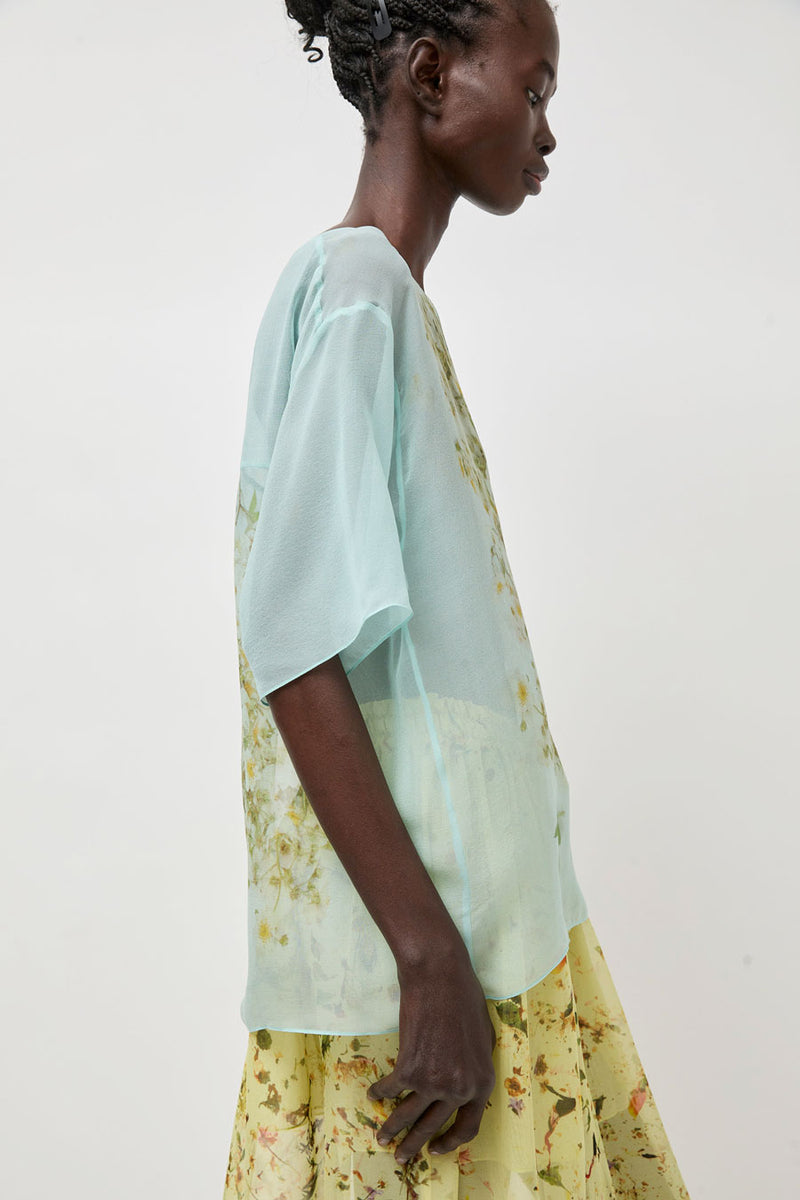 Anntian Chiffon T-Shirt in Print S Wild Roses