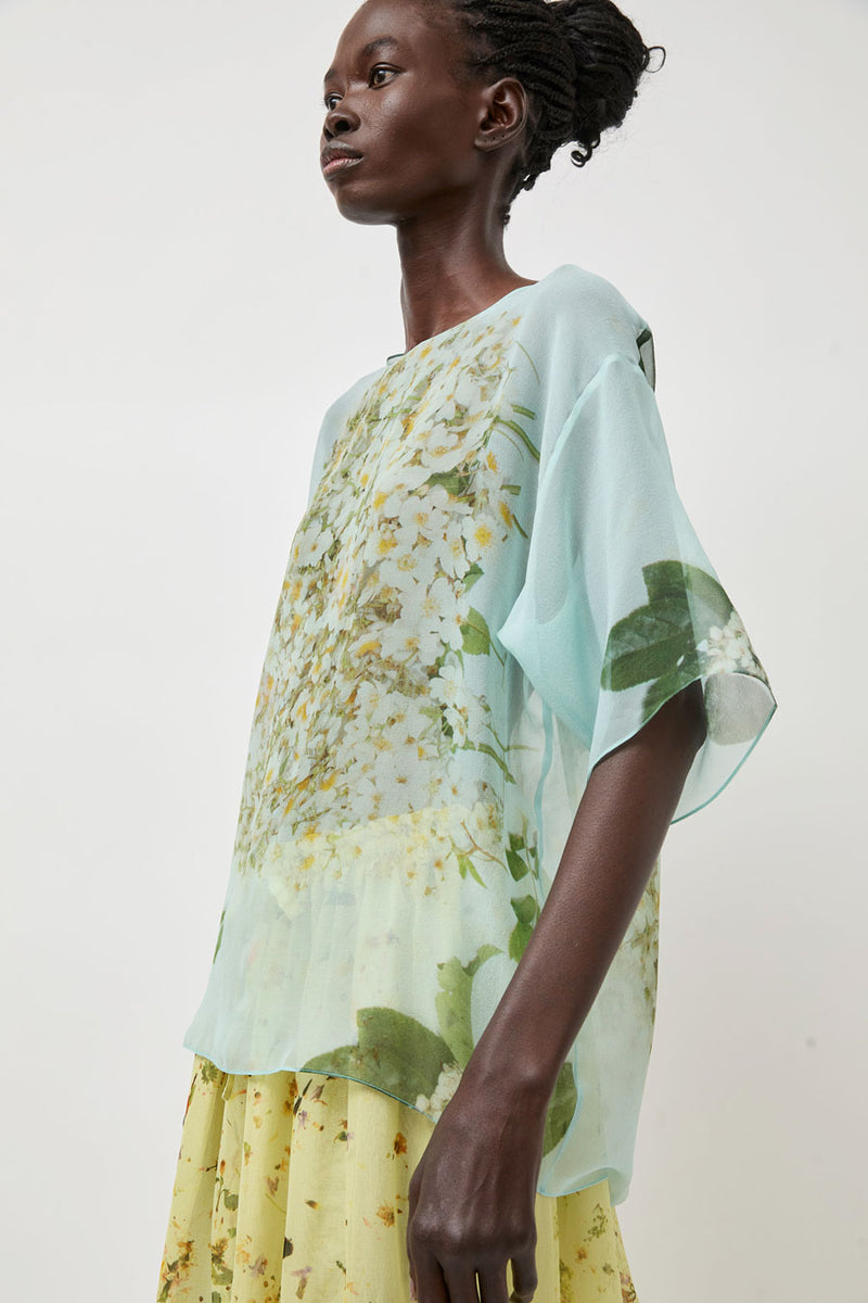Anntian Chiffon T-Shirt in Print S Wild Roses