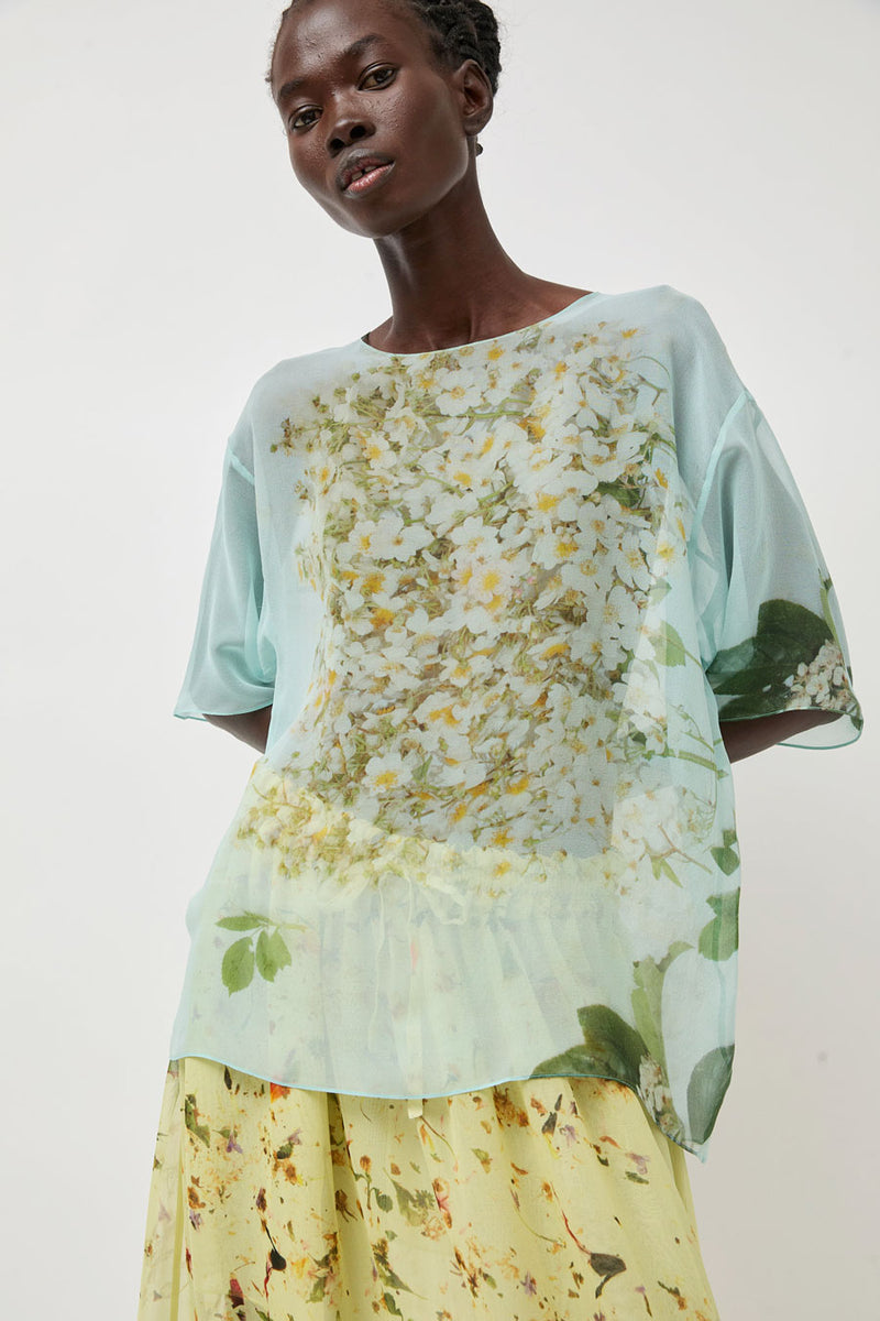 Anntian Chiffon T-Shirt in Print S Wild Roses