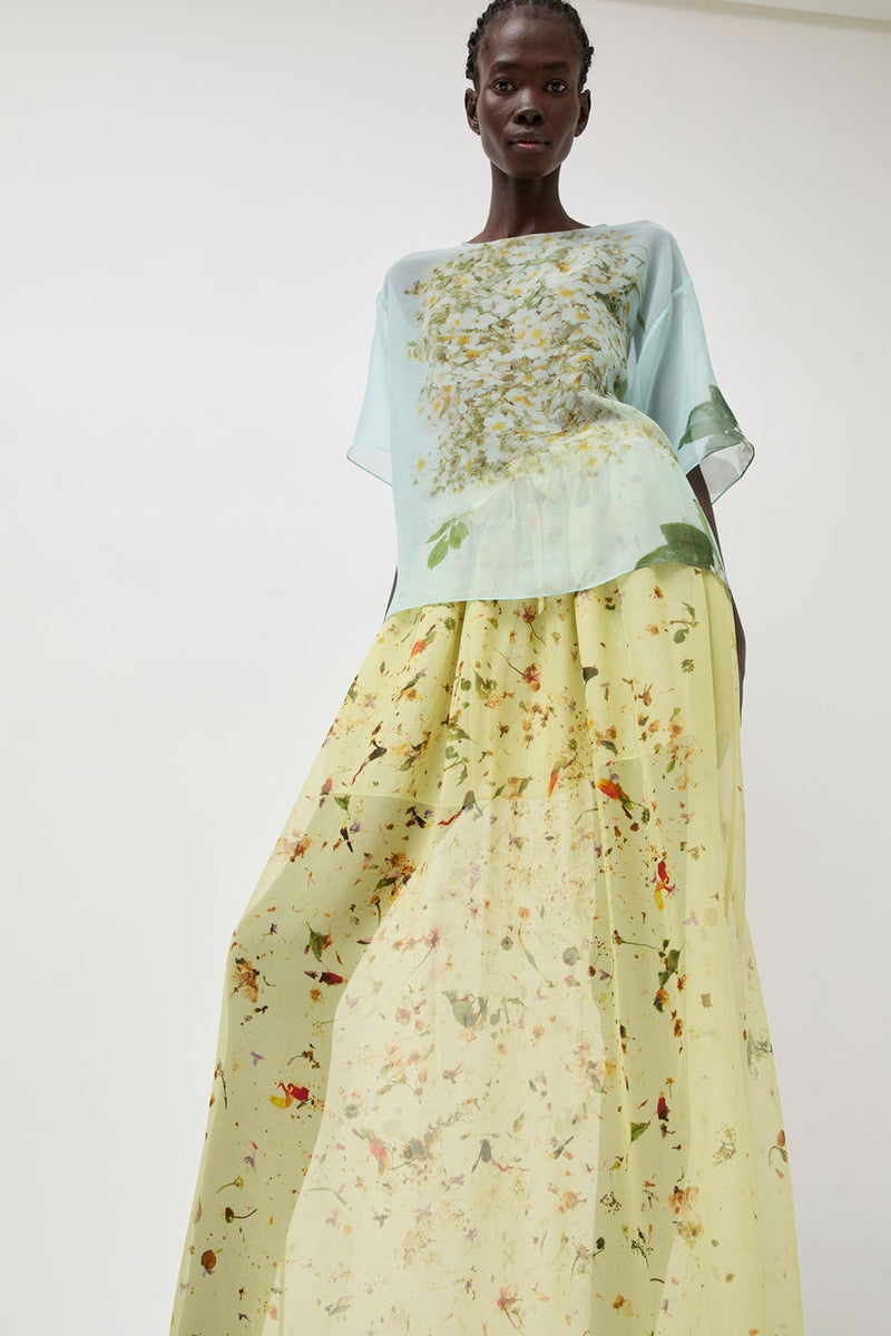 Anntian Chiffon T-Shirt in Print S Wild Roses