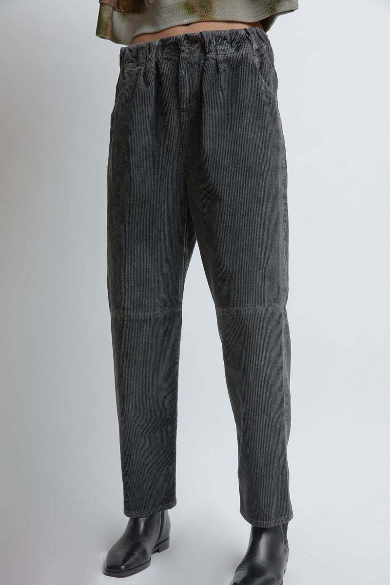 Anntian Comfy Corduroy Pants in Dyed Dark Grey