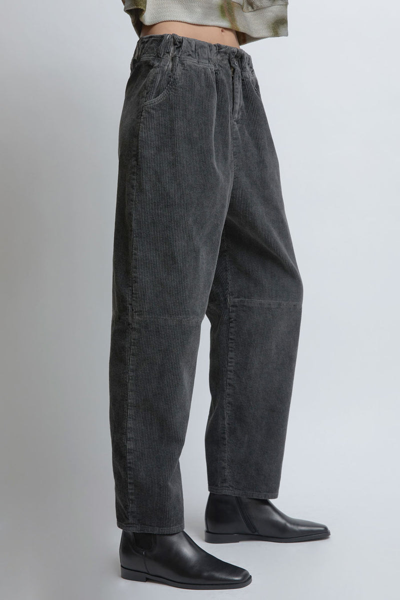 Anntian Comfy Corduroy Pants in Dyed Dark Grey