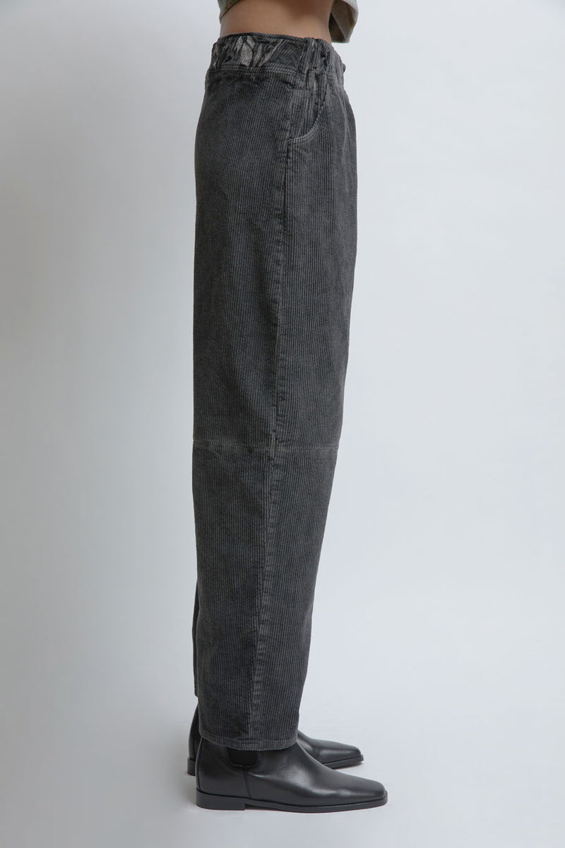 Anntian Comfy Corduroy Pants in Dyed Dark Grey