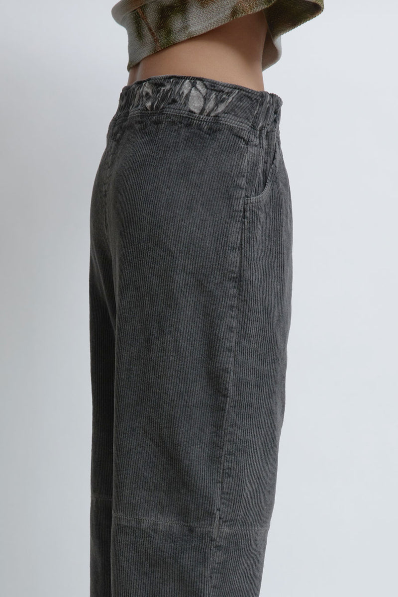 Anntian Comfy Corduroy Pants in Dyed Dark Grey