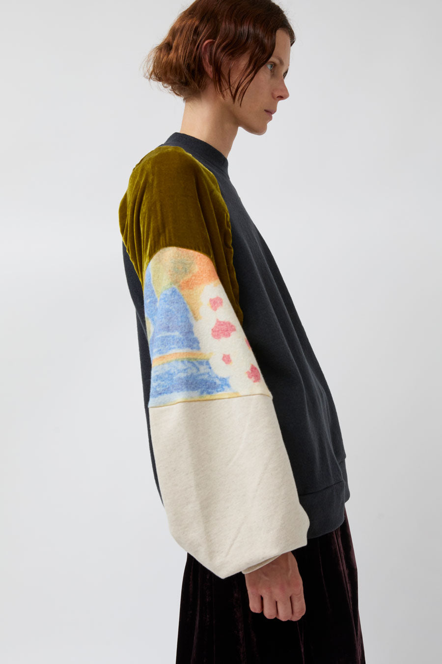 Anntian Mixed Sweaty in Olive Velvet Mix