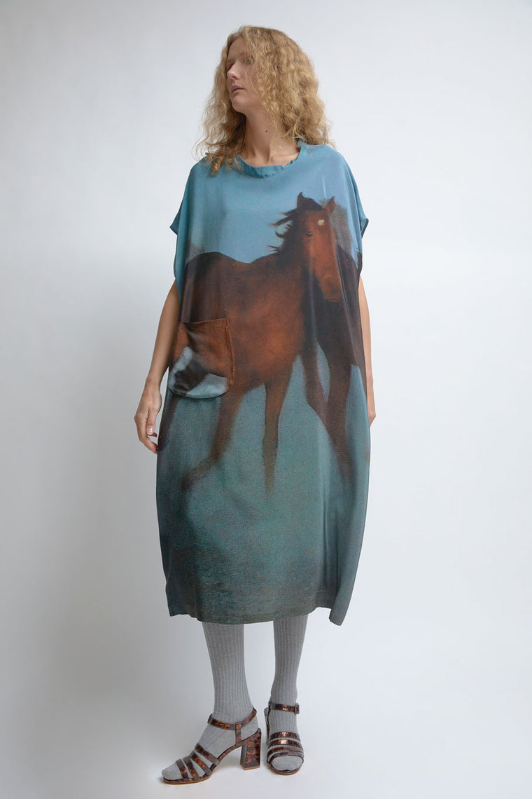 Anntian Overdress in Print H Wild Horses