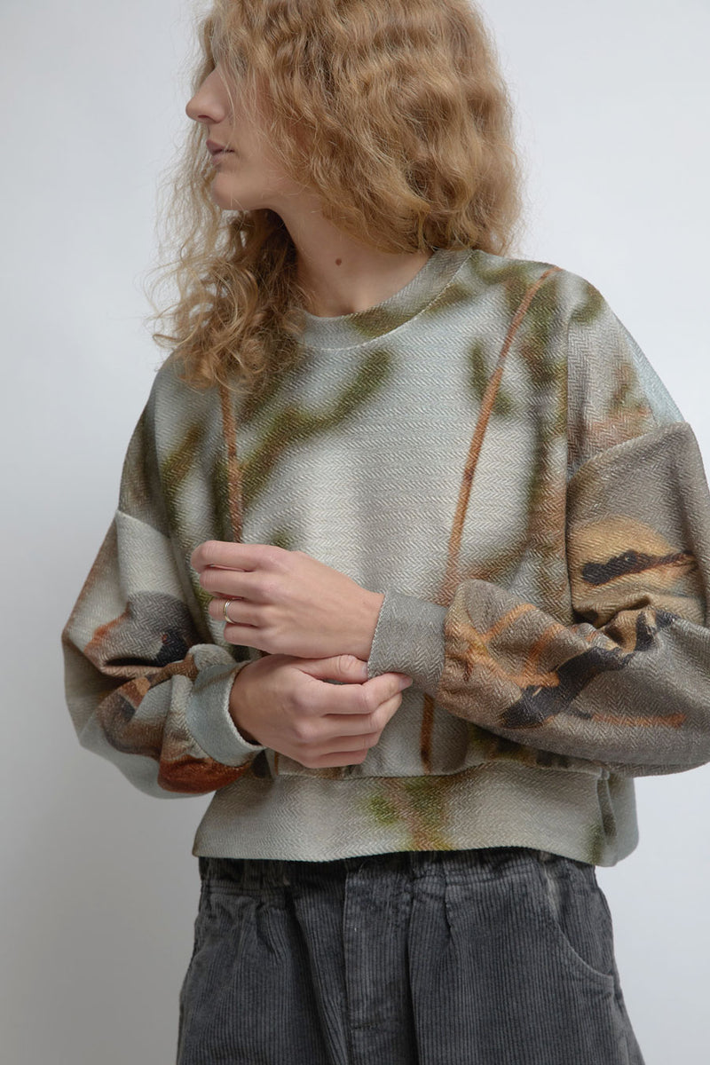 Anntian Short Sweater in Print A