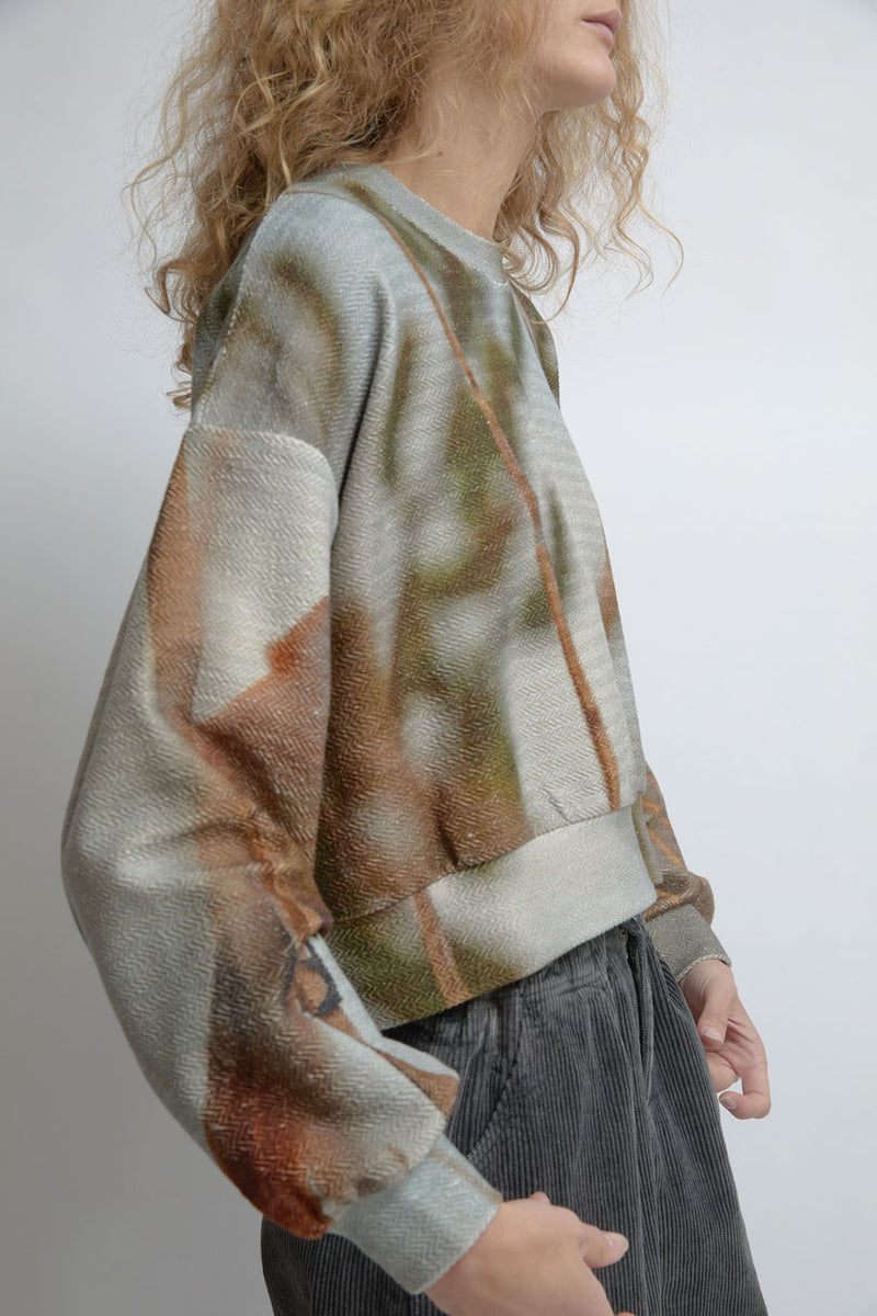 Anntian Short Sweater in Print A