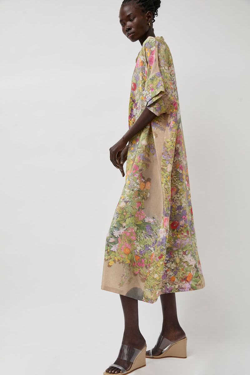 Anntian Silk Dress in Print D Bouquet