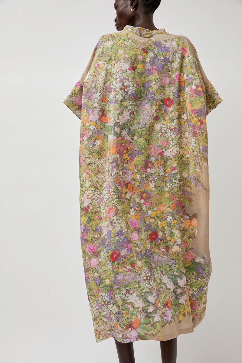 Anntian Silk Dress in Print D Bouquet