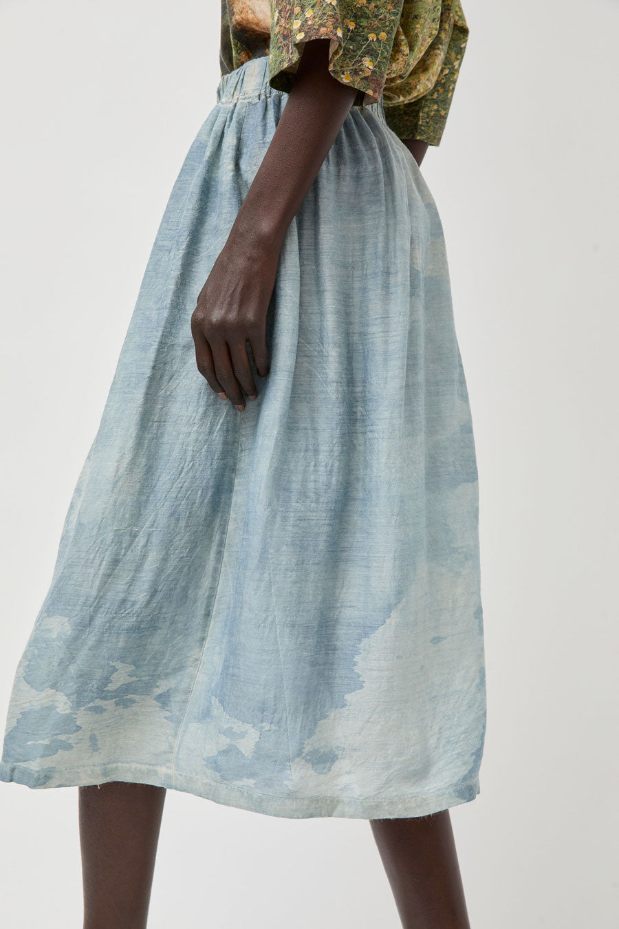 Anntian Silk Skirt in Isatis Mineral Dye