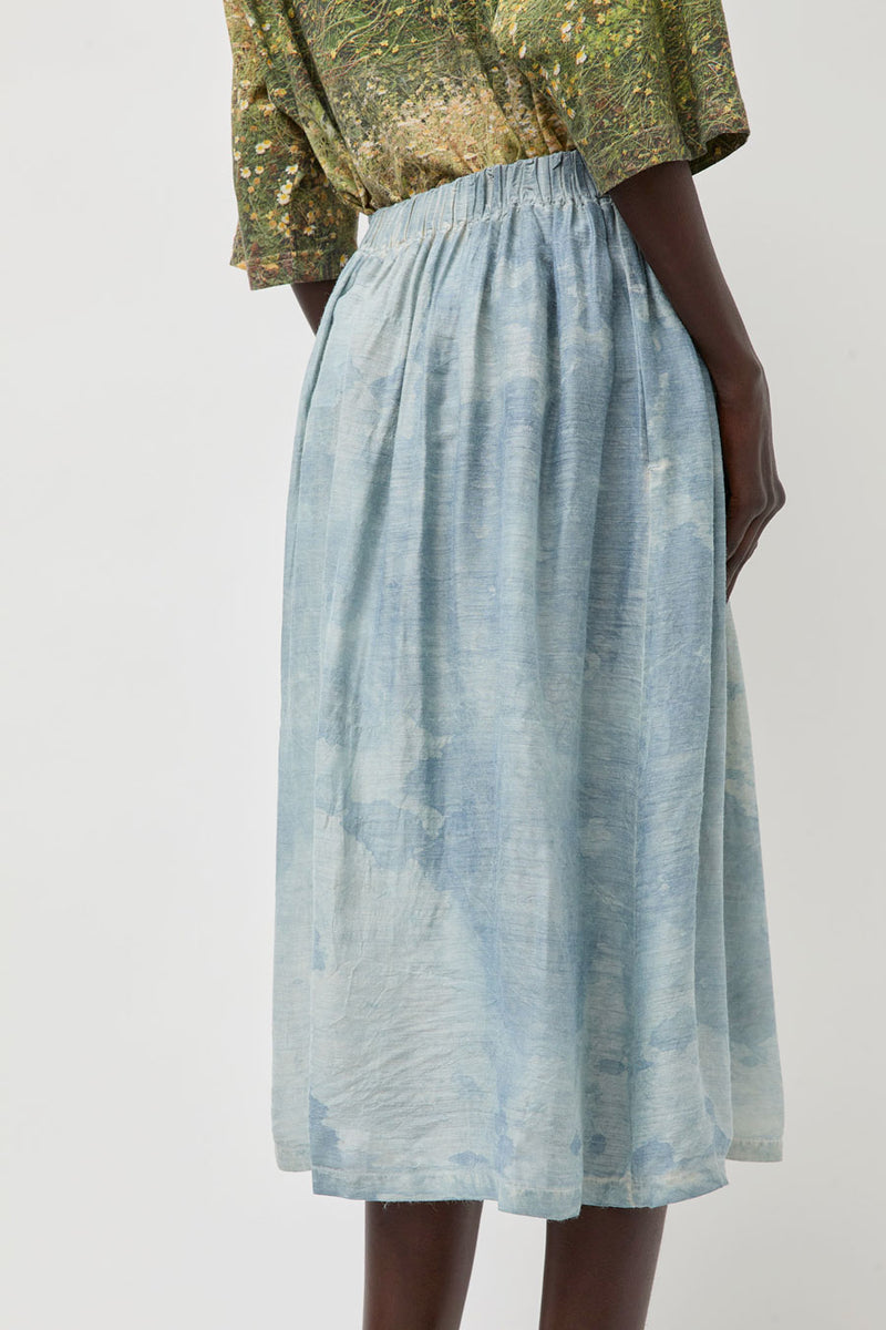 Anntian Silk Skirt in Isatis Mineral Dye