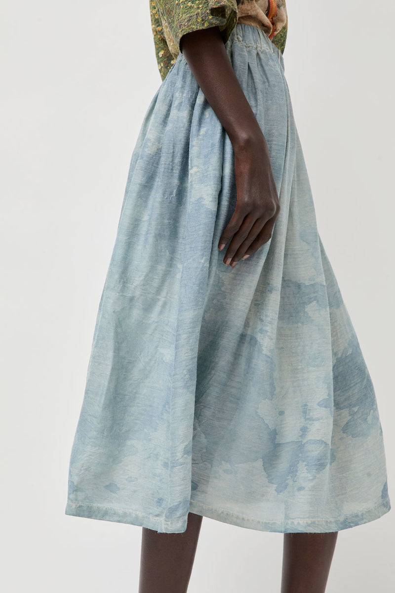 Anntian Silk Skirt in Isatis Mineral Dye
