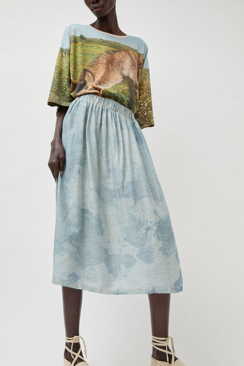 Anntian Silk Skirt in Isatis Mineral Dye