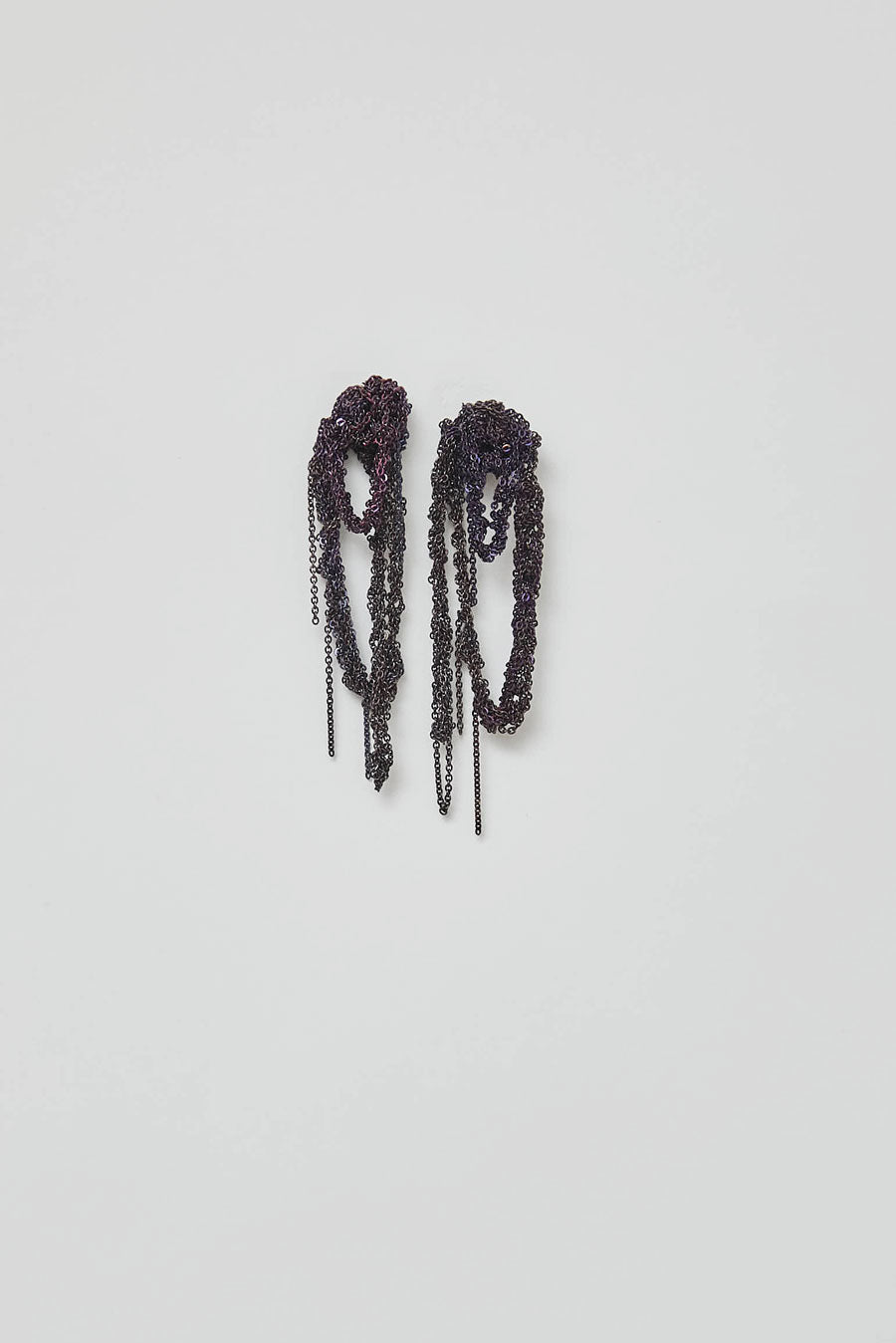 Arielle De Pinto 2-Tone Drip Earrings in Chocolate and Iris