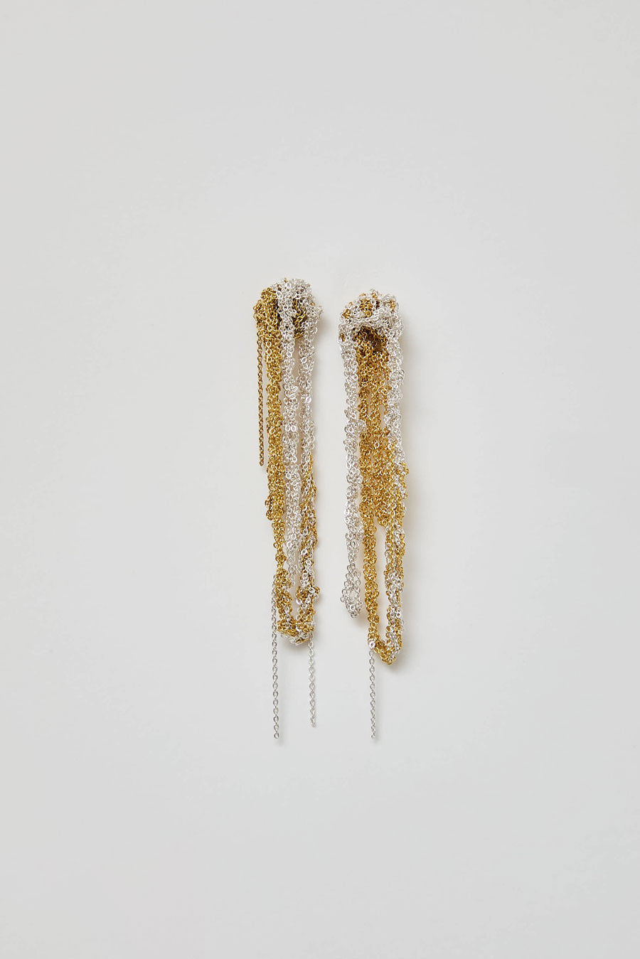 Arielle De Pinto Extra 2-Tone Drip Earrings in Silver and Gold