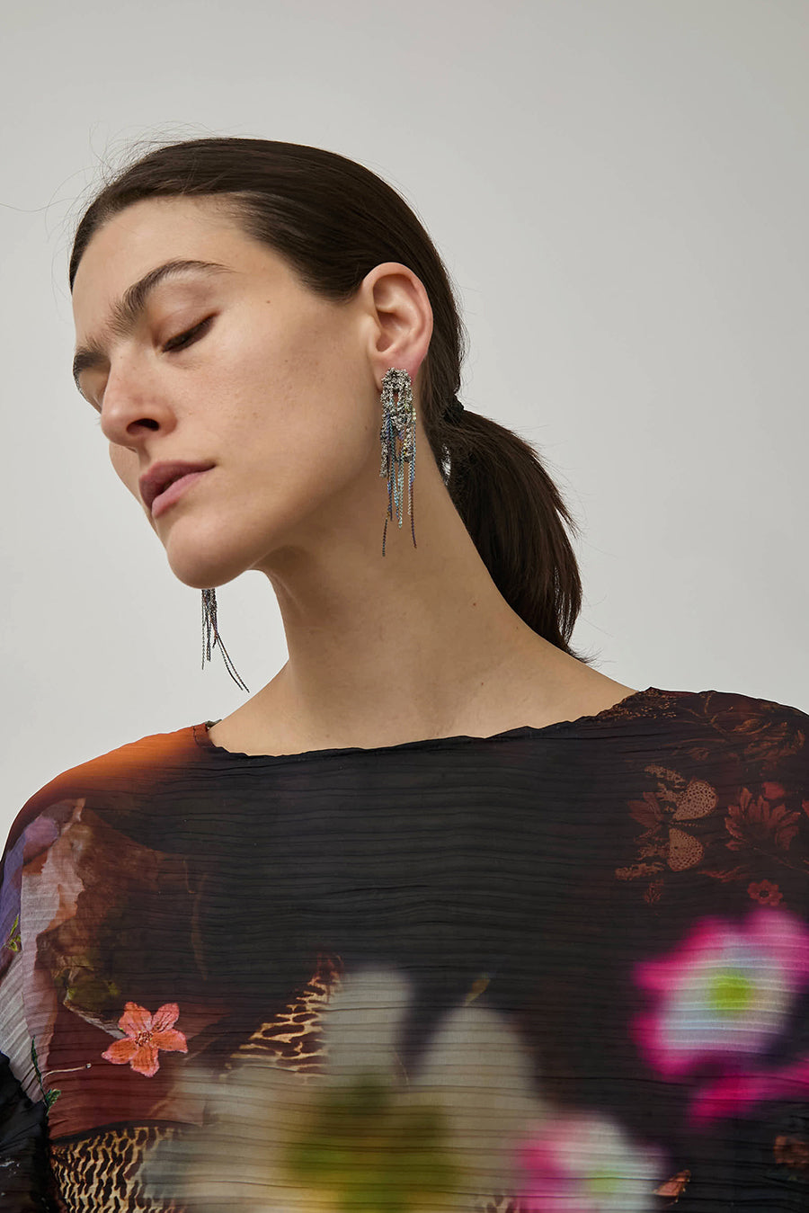 Arielle de Pinto 2-Tone Drip Earrings in Silver and Spectrum