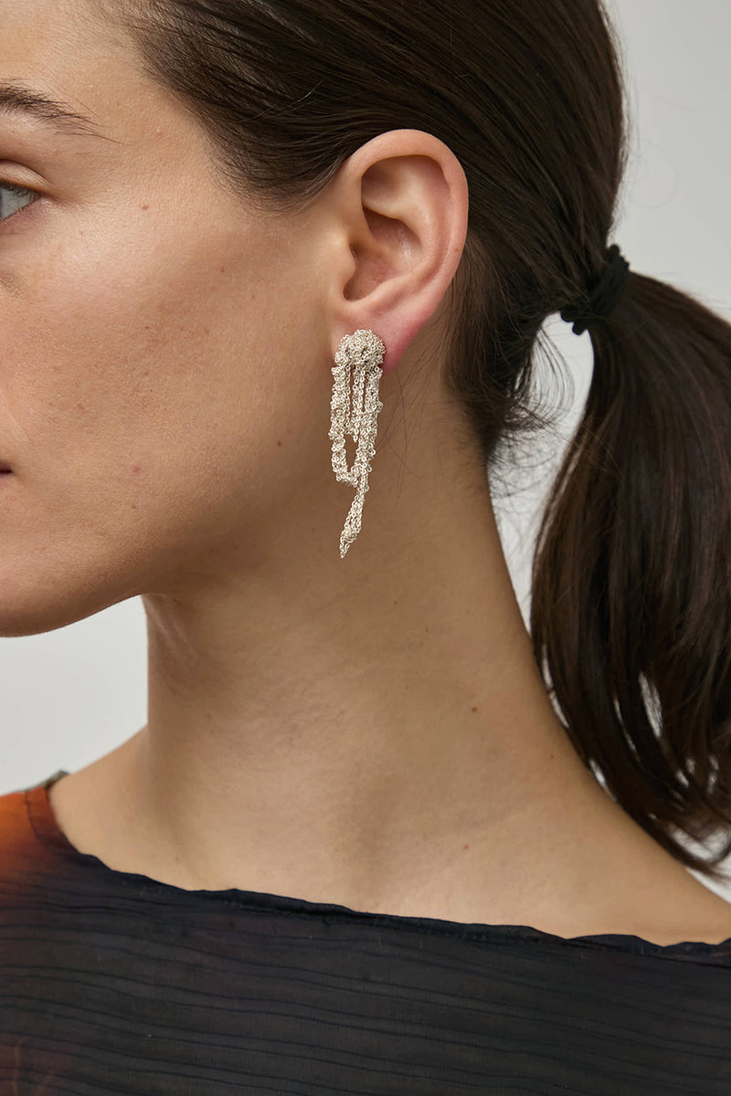 Arielle de Pinto Drip Earrings in Silver