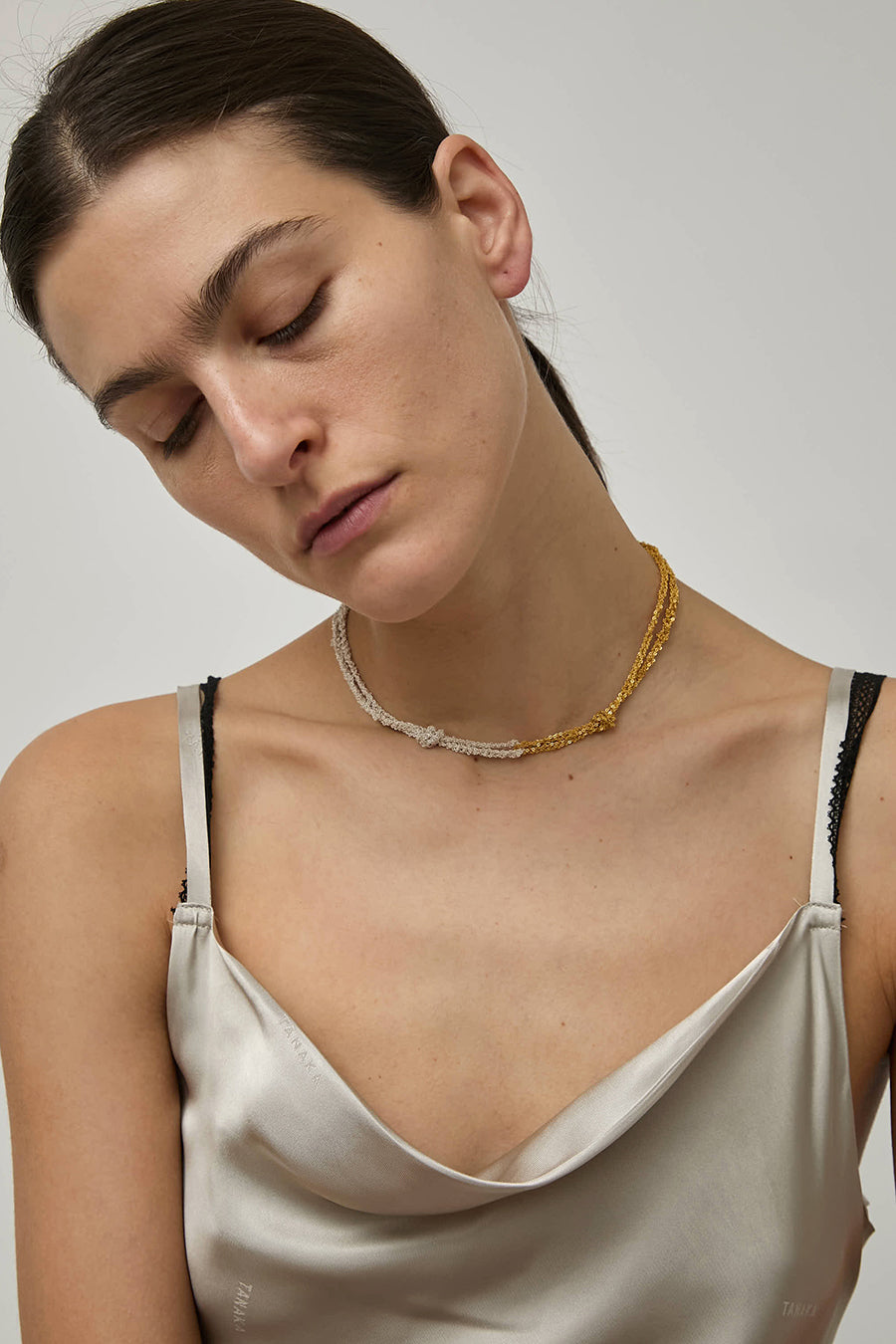Arielle de Pinto Siamese Choker in Silver and Gold