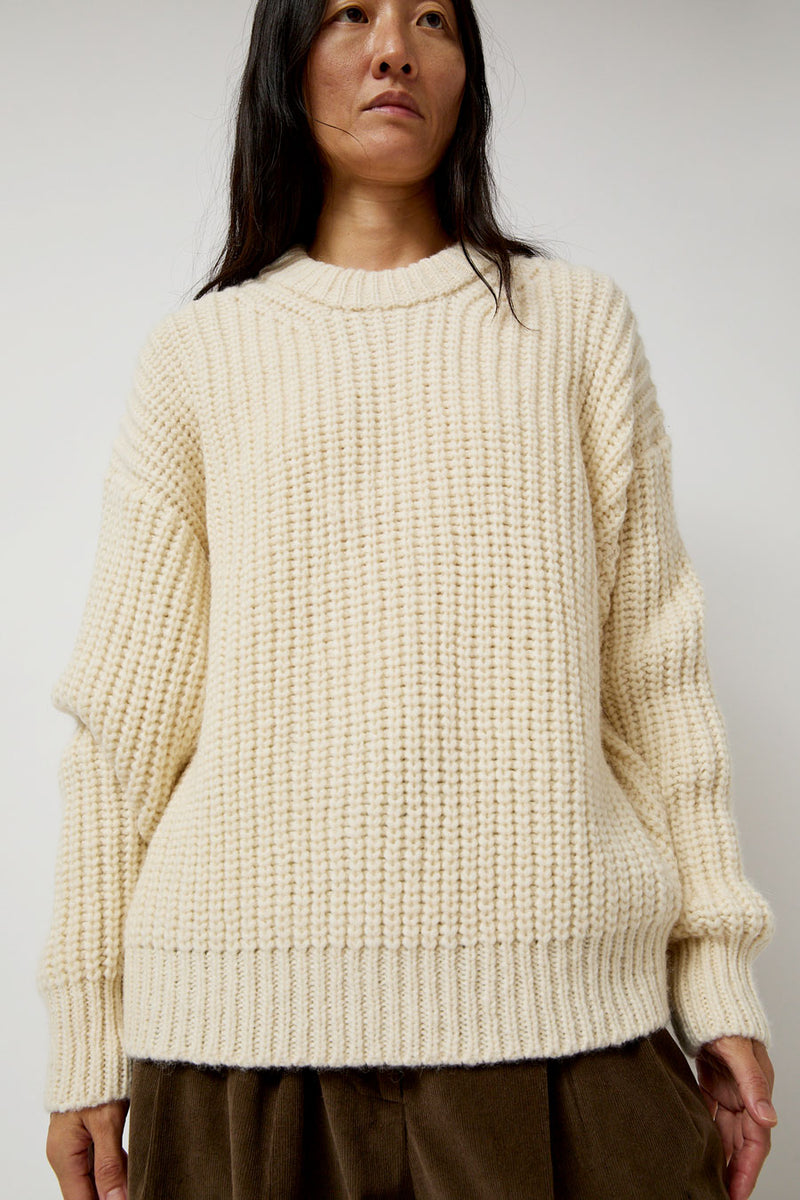 Atelier Delphine Alpaca Rib Sweater in Cream