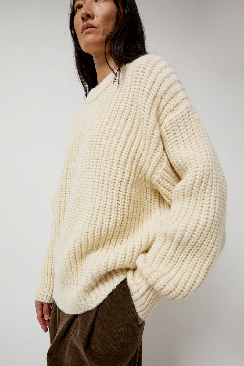 Atelier Delphine Alpaca Rib Sweater in Cream