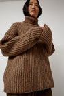 Atelier Delphine Alpaca Rib Turtleneck in Brown