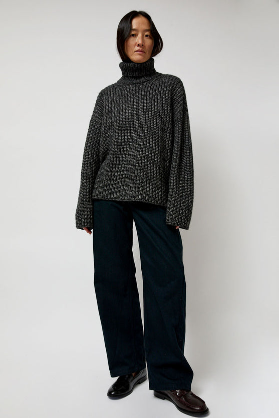 Atelier Delphine Alpaca Rib Turtleneck in Charcoal