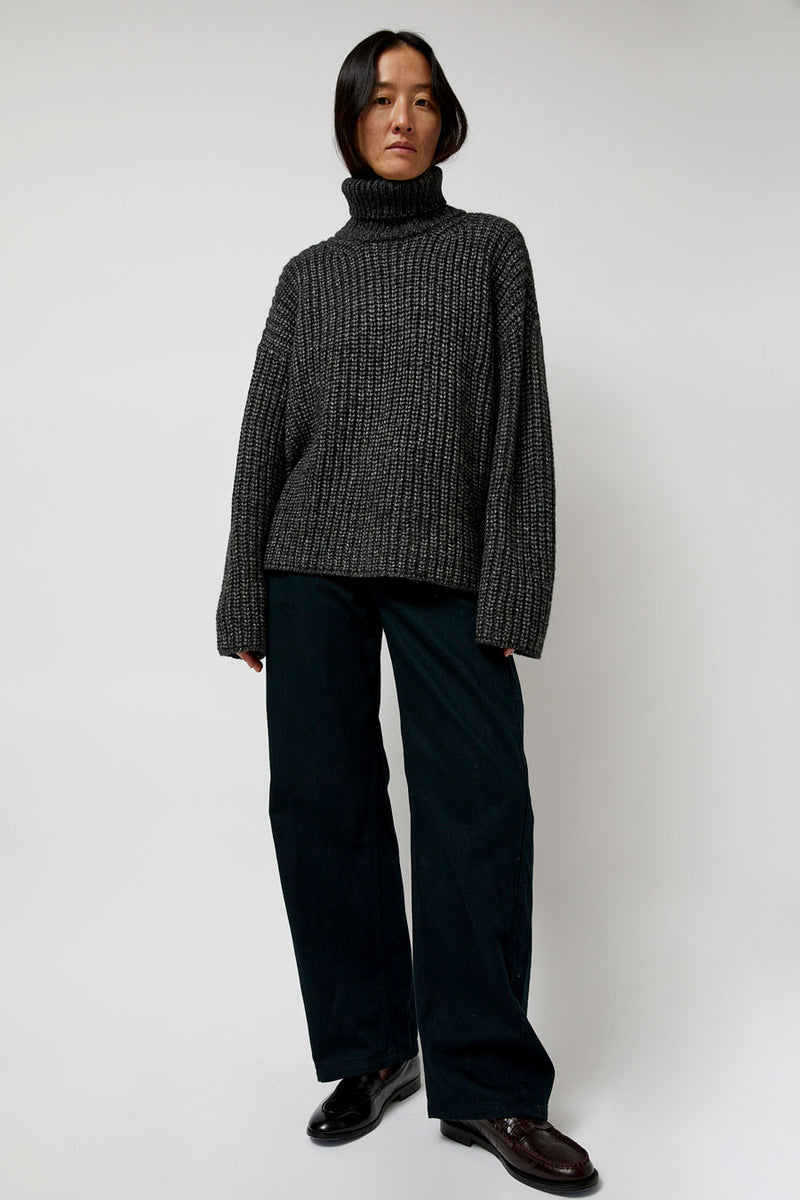 Atelier Delphine Alpaca Rib Turtleneck in Charcoal