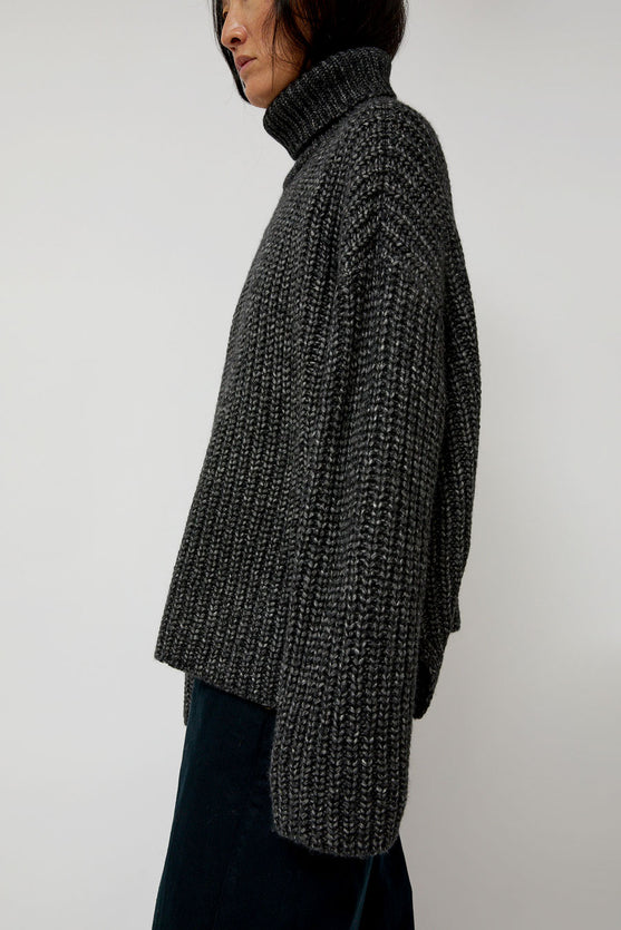 Atelier Delphine Alpaca Rib Turtleneck in Charcoal