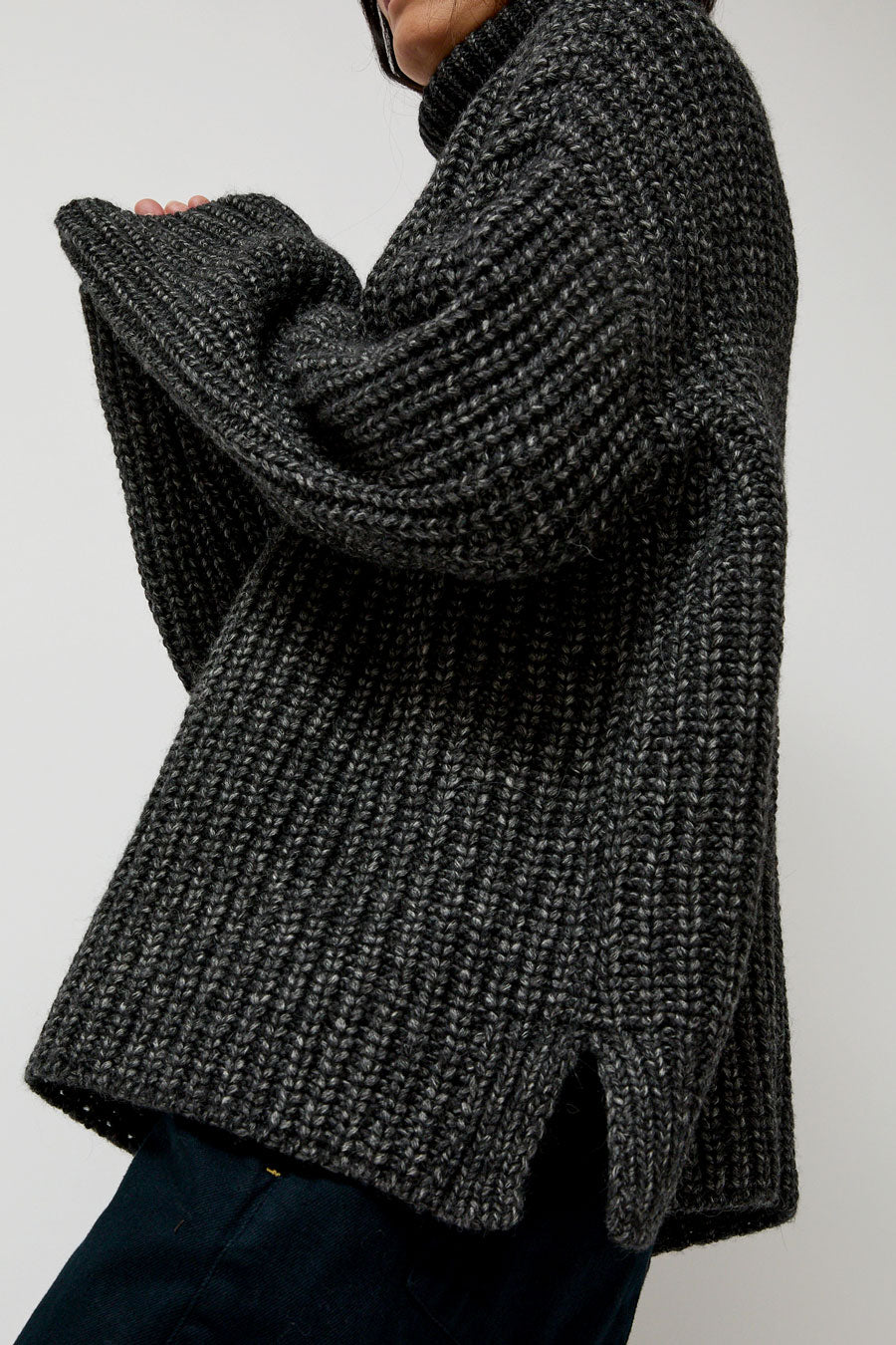 Atelier Delphine Alpaca Rib Turtleneck in Charcoal