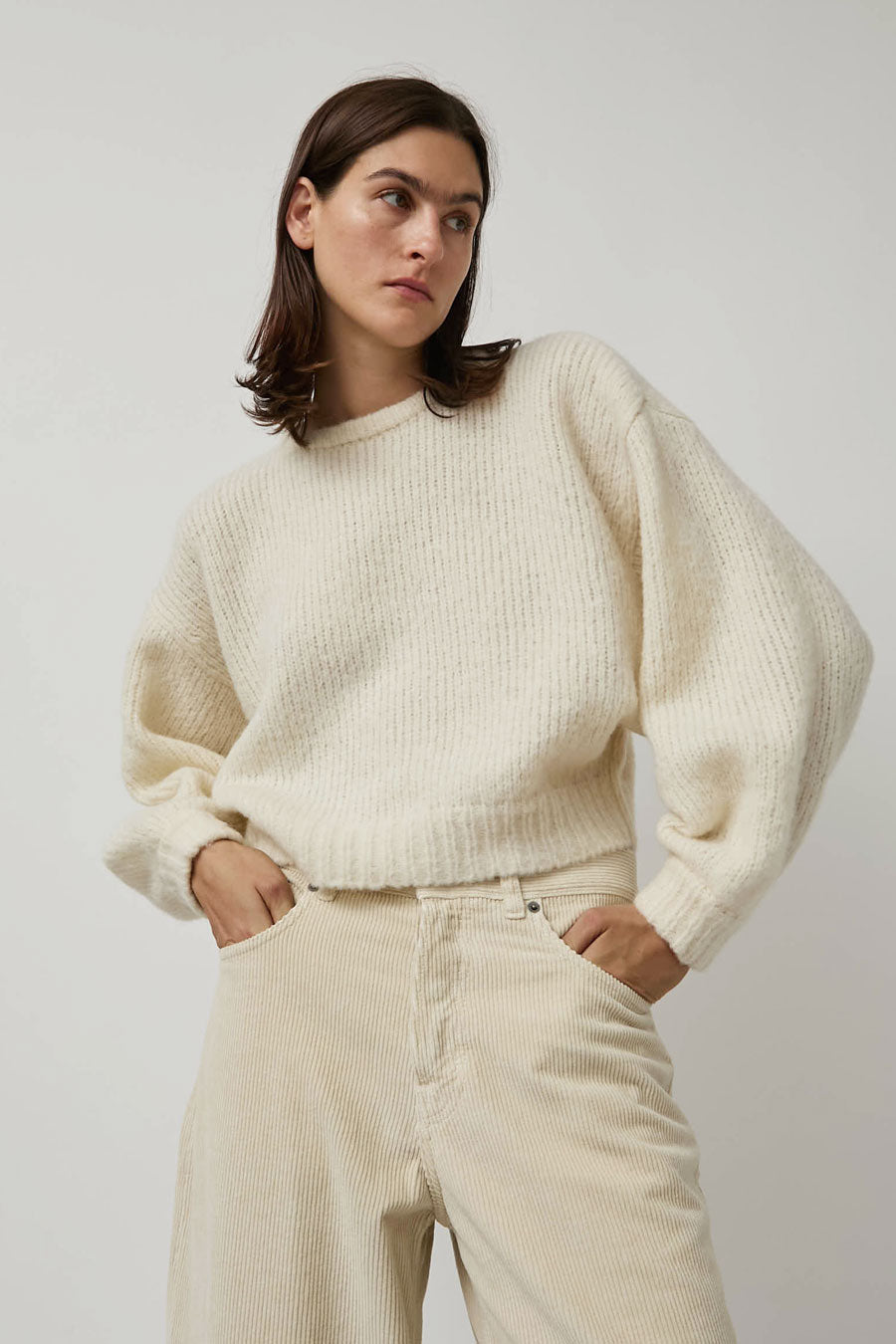 Atelier Delphine Balloon Sleeve Sweater in Cream