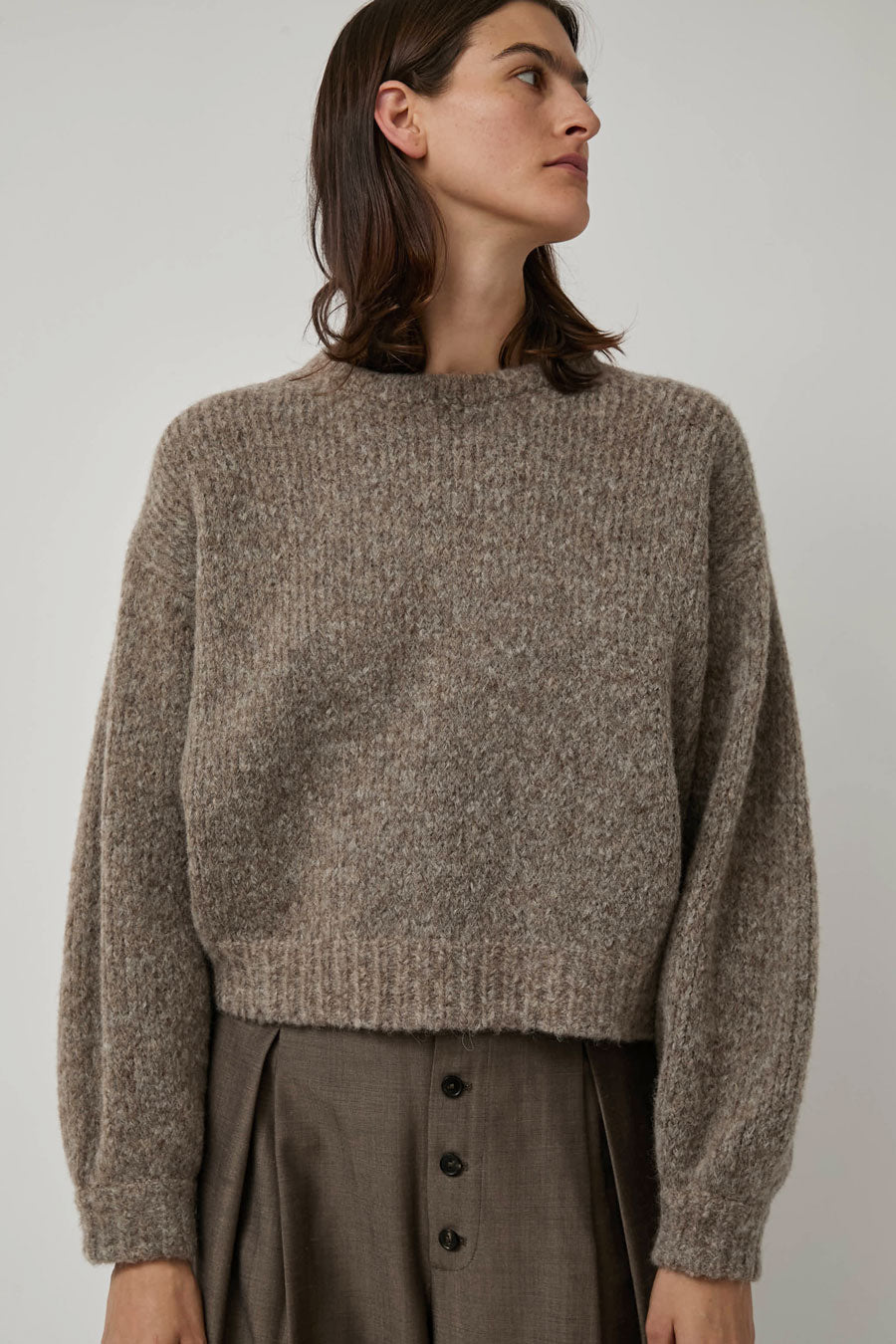 Atelier Delphine Balloon Sleeve Sweater in Deer