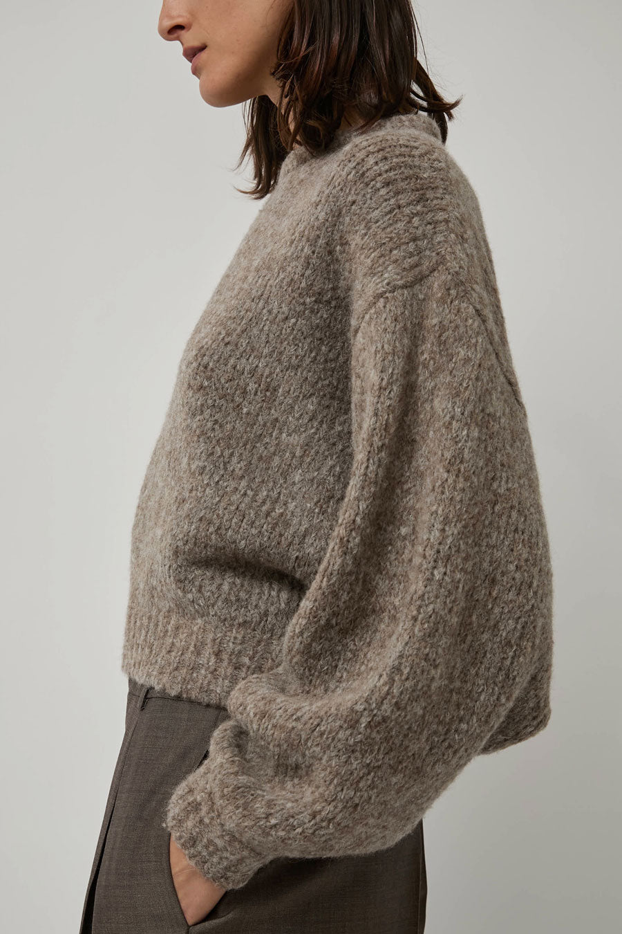 Atelier Delphine Balloon Sleeve Sweater in Deer