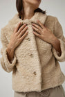 Atelier Delphine Faux Fur Cropped Jacket in Light Beige