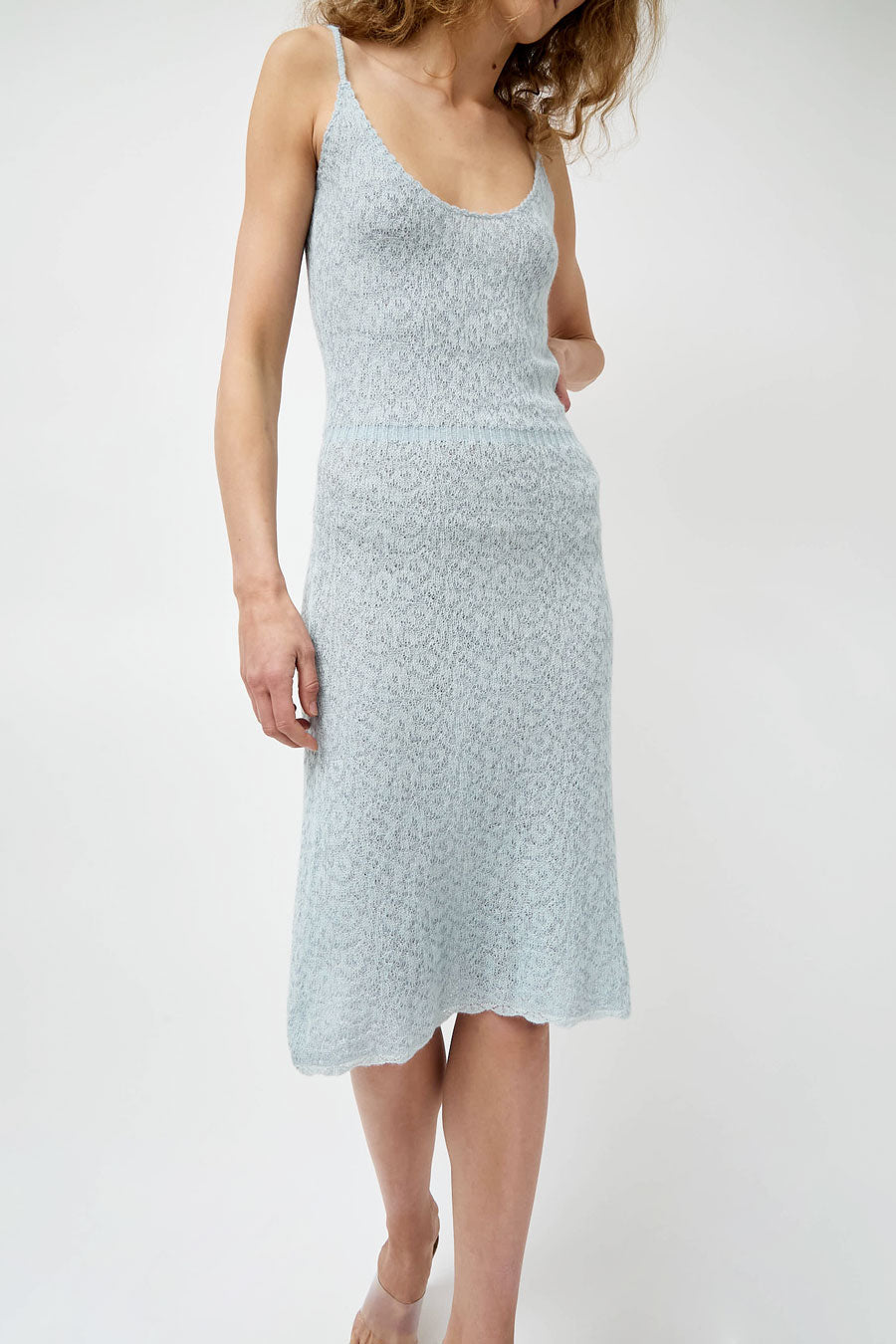 Atelier Delphine Jacquard Cami Dress in Light Blue
