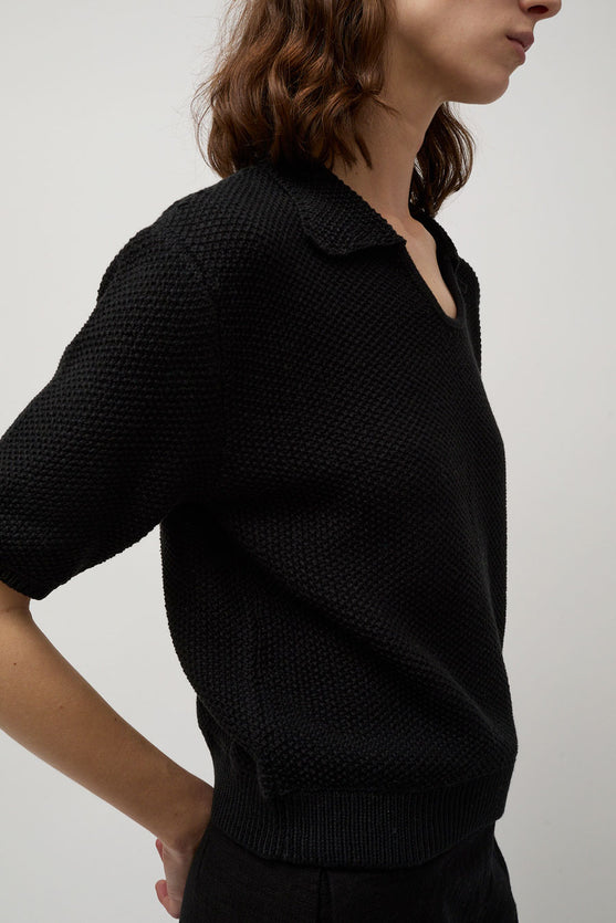 Atelier Delphine Polo Shirt in Black