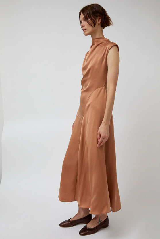 Atelier Delphine Twisted Dress in Camel