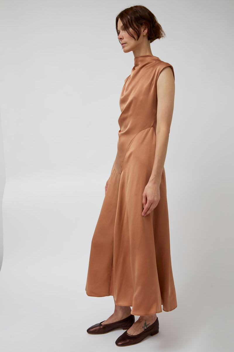 Atelier Delphine Twisted Dress in Camel
