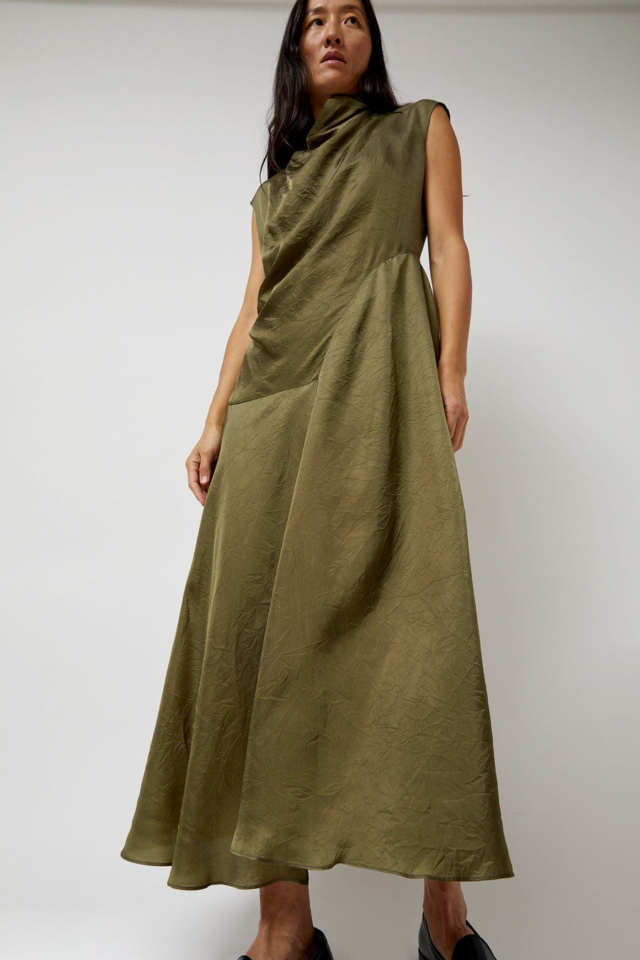 Atelier Delphine Twisted Dress in Hunter Green