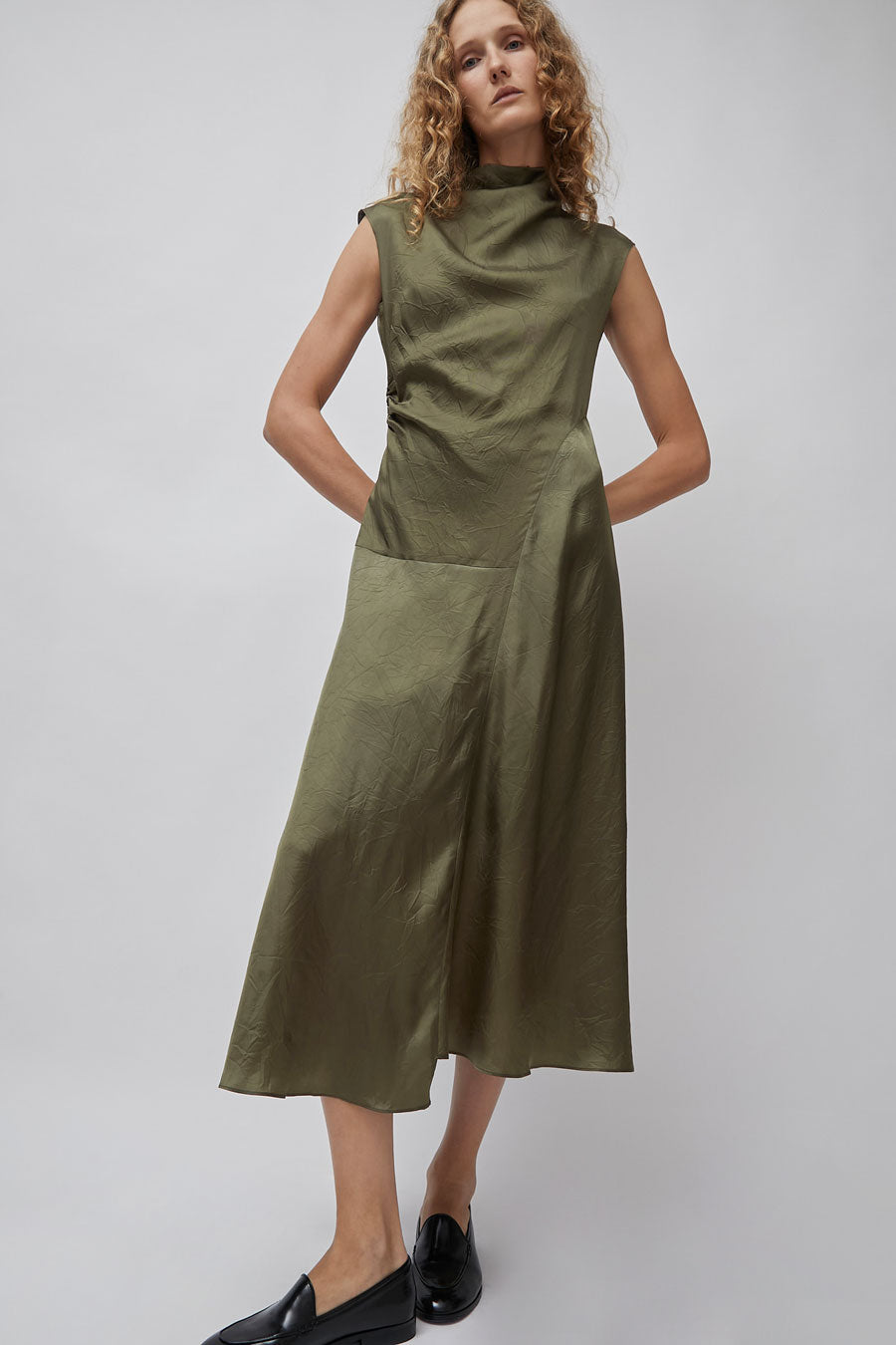 Atelier Delphine Twisted Dress in Hunter Green