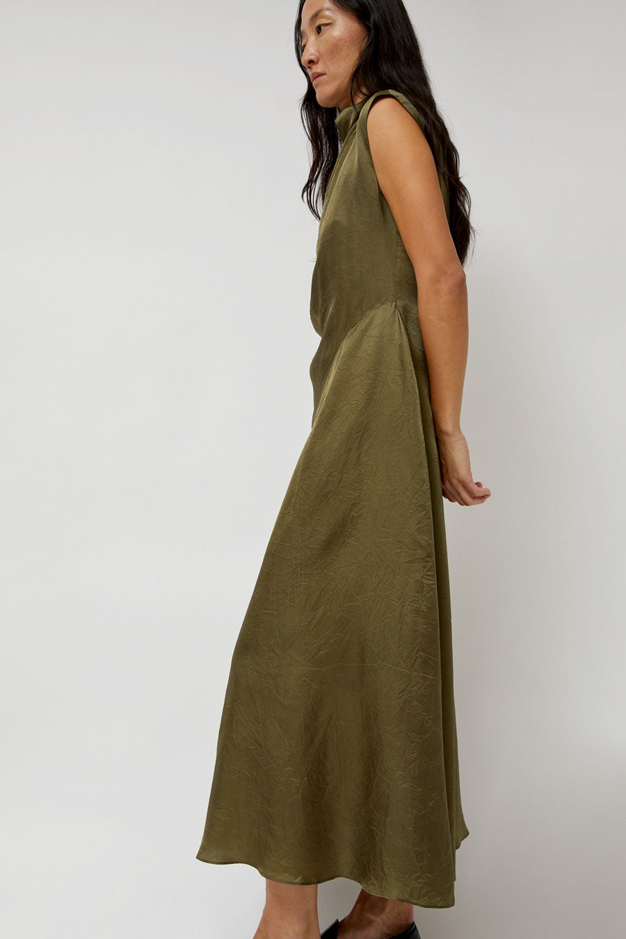 Atelier Delphine Twisted Dress in Hunter Green