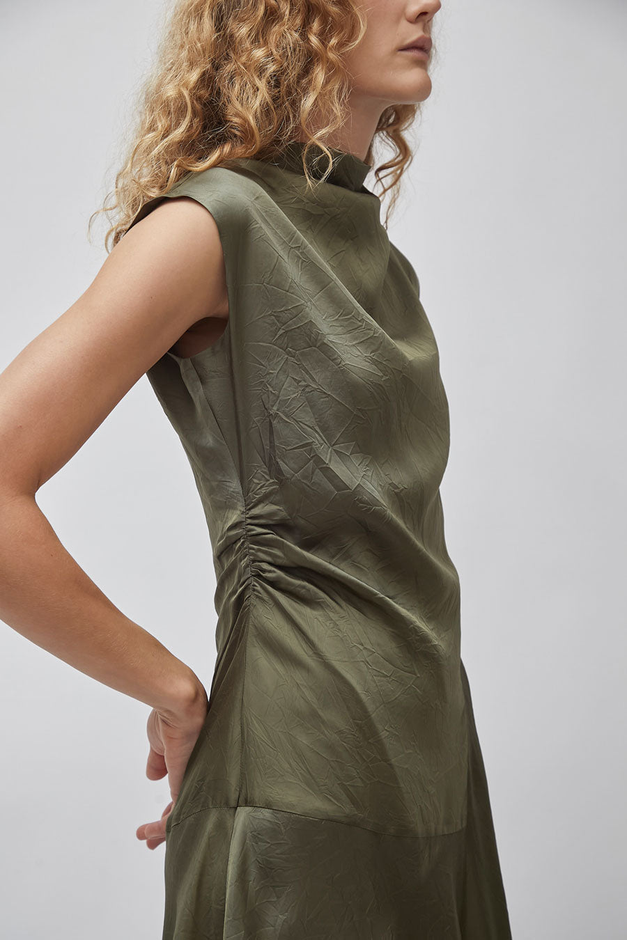 Atelier Delphine Twisted Dress in Hunter Green